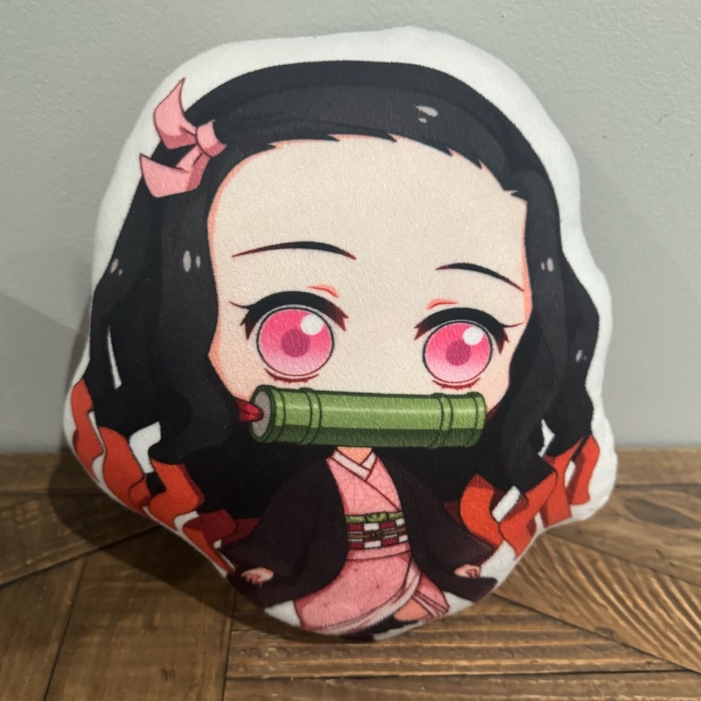 Demon Slayer Nezuko Kamado Anime Cartoon 2 Sided Pillow Plush Stuffed Toy 12 In